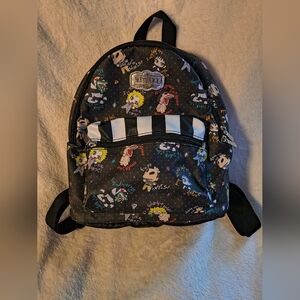 Black Patterned Men's Backpack